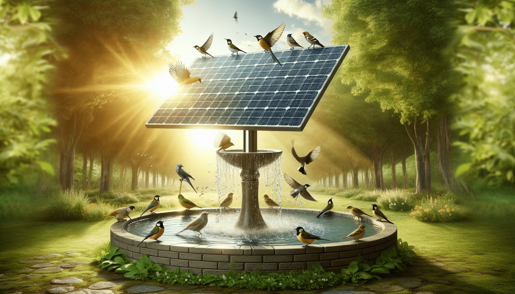 Bird Baths With Fountain Solar Power