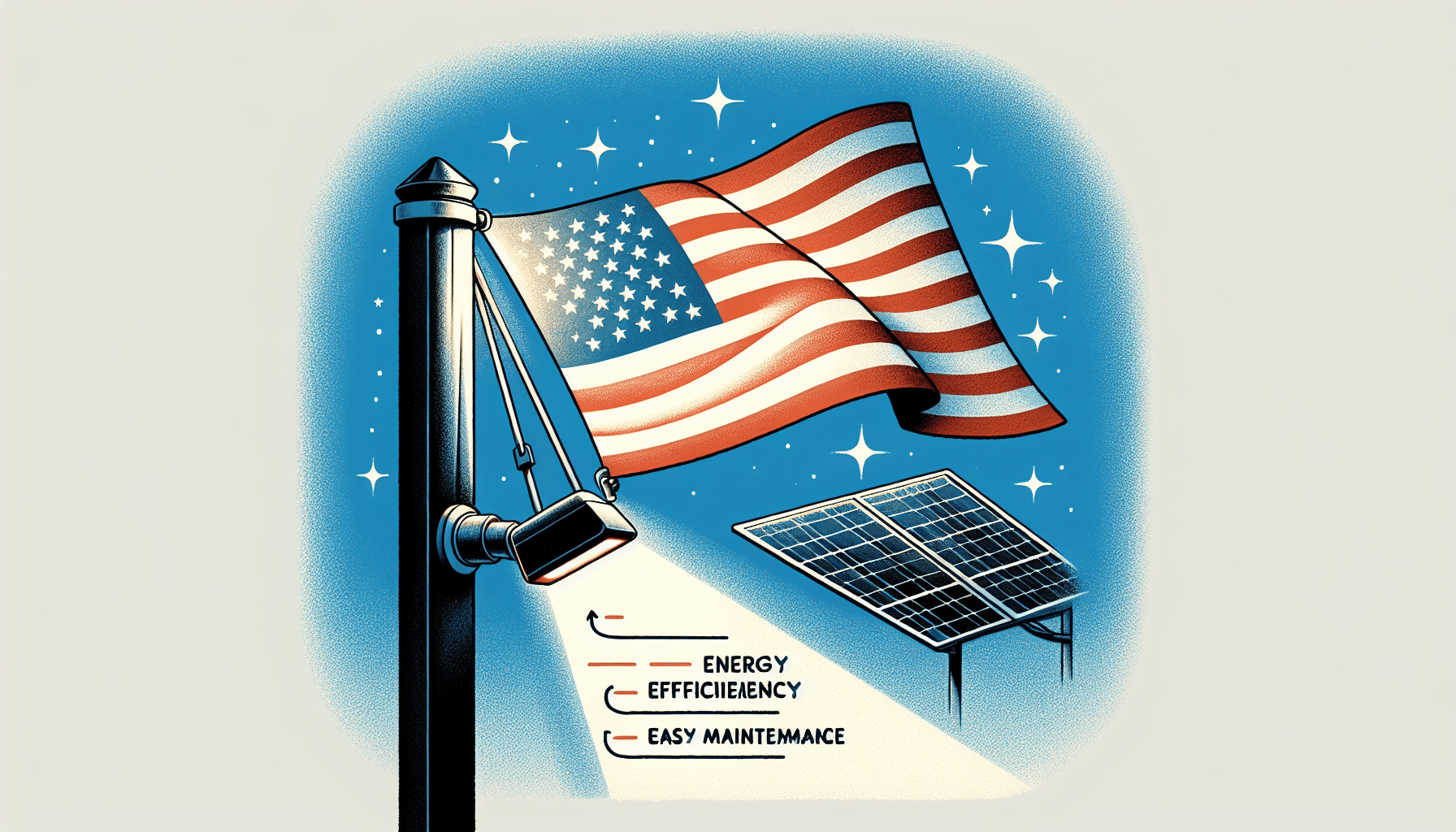 Solar Power Light for Flag Pole